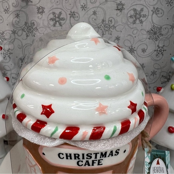 Hearth & Gnome Christmas Cafe Gingerbread Coffee Mug w/ Whipped Cream Mug Topper - Picture 7 of 12